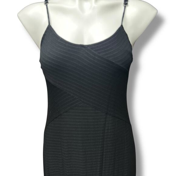 Faded Glory Maxi Dress L Black Textured Summer Whimsygoth Grunge Capsule Y2K - Picture 2 of 12